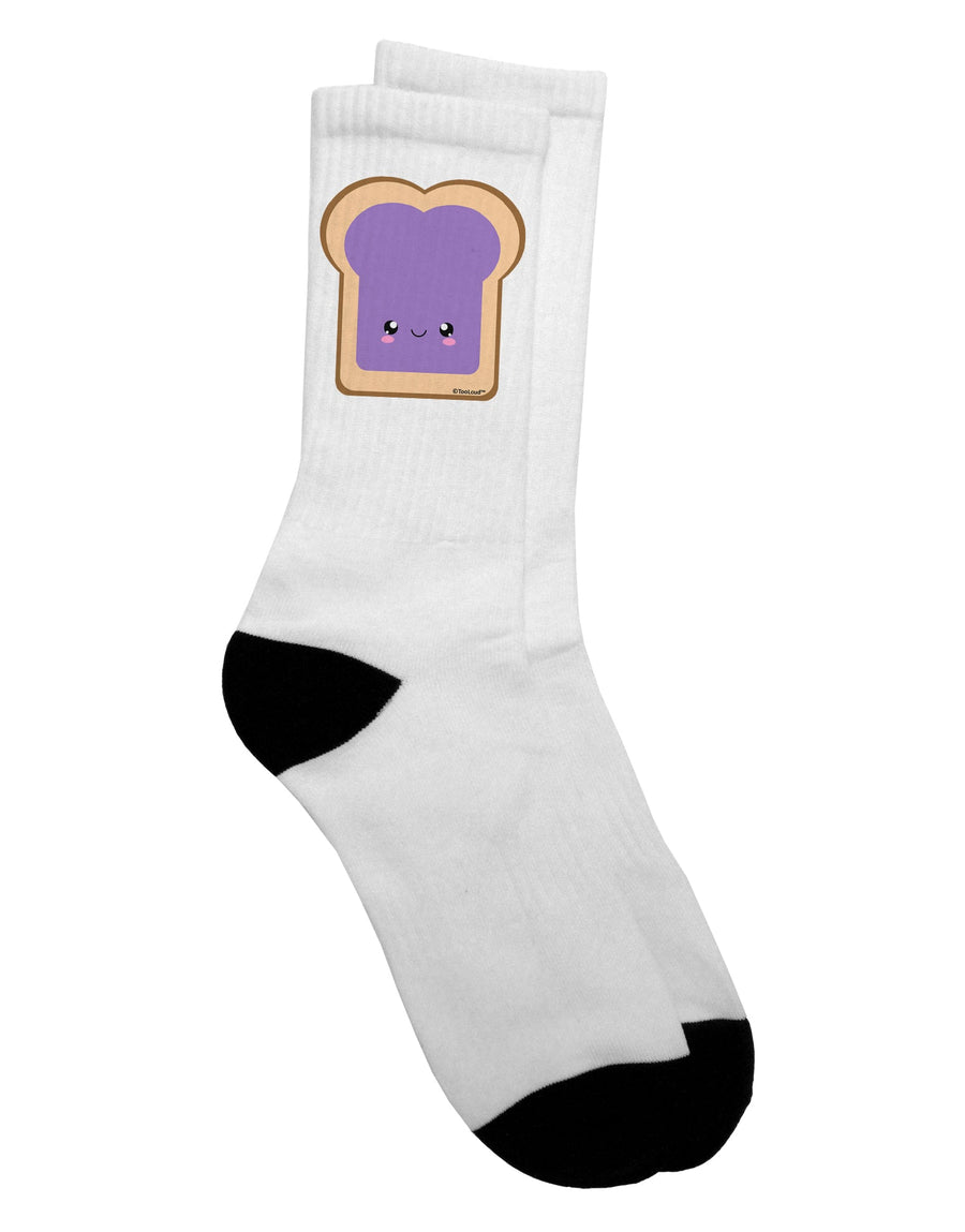 Stylish Coordinated Pattern - PB and J - Jelly Adult Crew Socks - by TooLoud-Socks-TooLoud-White-Ladies-4-6-Davson Sales