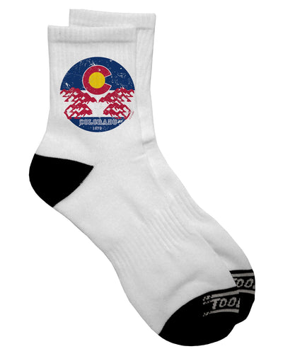 Stylish Dark Adult Socks featuring Grunge Colorado Rocky Mountain Bighorn Sheep Flag - TooLoud-Socks-TooLoud-Short-Ladies-4-6-Davson Sales