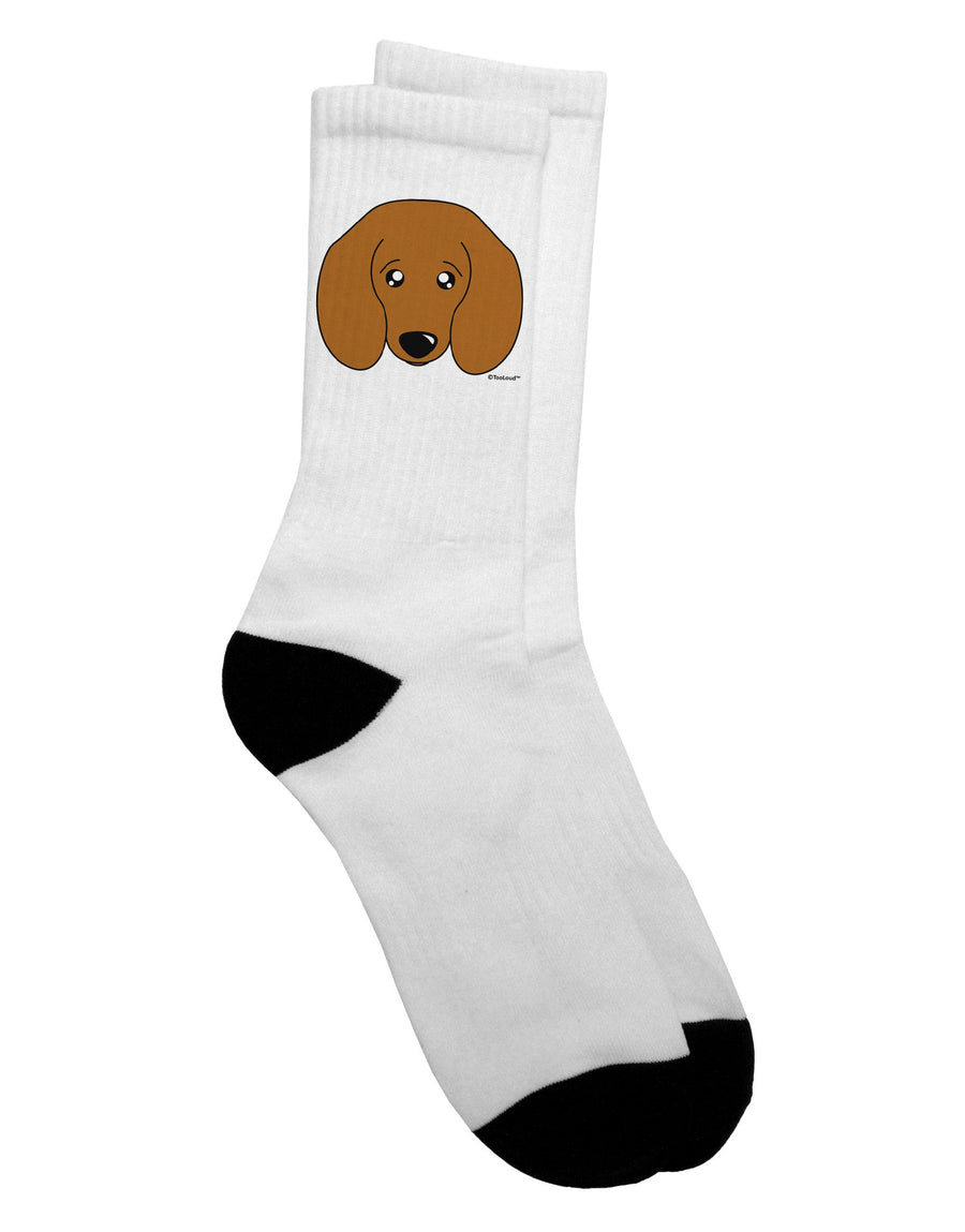 Stylish Doxie Dachshund Dog Adult Crew Socks - Exclusively by TooLoud-Socks-TooLoud-White-Ladies-4-6-Davson Sales