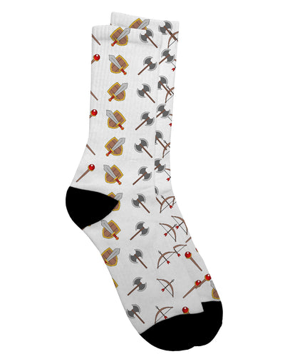 Stylish Fantasy Weapons Crew Socks for Adults - Presented by TooLoud-Socks-TooLoud-White-Ladies-4-6-Davson Sales