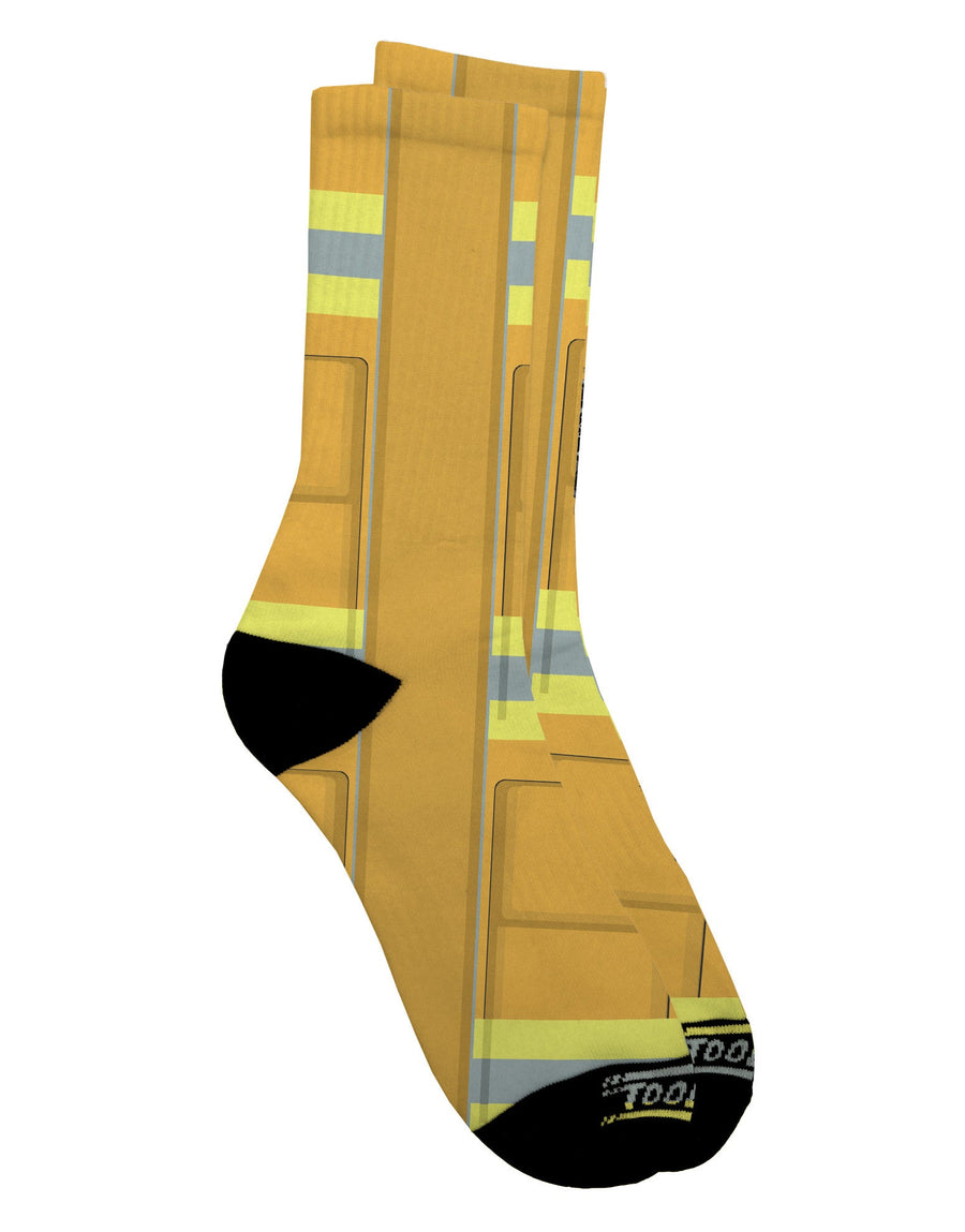 Stylish Firefighter Yellow AOP Adult Crew Socks with All Over Print - TooLoud