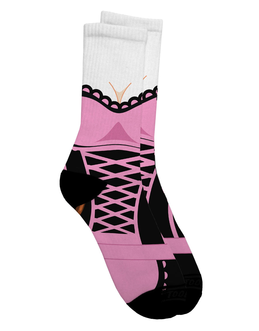 Stylish French Maid Pink AOP Adult Crew Socks with All Over Print - TooLoud-Socks-TooLoud-White-Ladies-4-6-Davson Sales