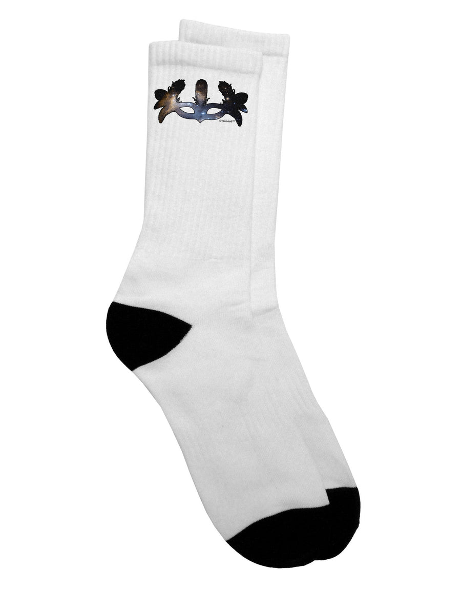 Stylish Galaxy Masquerade Mask Adult Crew Socks - Exclusively by TooLoud-Socks-TooLoud-White-Ladies-4-6-Davson Sales