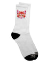 Stylish Geometric Red Adult Crew Socks - Enhance Your Wardrobe with Feline Flair - TooLoud-Socks-TooLoud-White-Ladies-4-6-Davson Sales