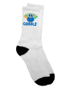 Stylish Gobble Turkey Blue Adult Crew Socks - TooLoud-Socks-TooLoud-White-Ladies-4-6-Davson Sales