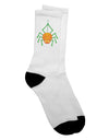 Stylish Halloween Adult Crew Socks with Cute Pumpkin Spider Design - TooLoud