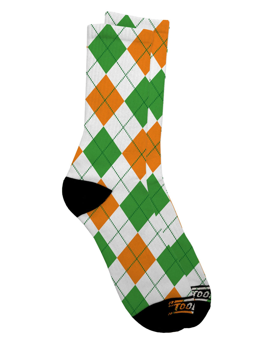Stylish Irish Colors Argyle Pattern Adult Crew Socks with All Over Print - TooLoud-Socks-TooLoud-White-Ladies-4-6-Davson Sales
