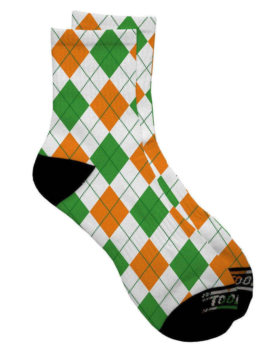 Stylish Irish Colors Argyle Pattern Adult Short Socks with All Over Print - TooLoud-Socks-TooLoud-White-Ladies-4-6-Davson Sales