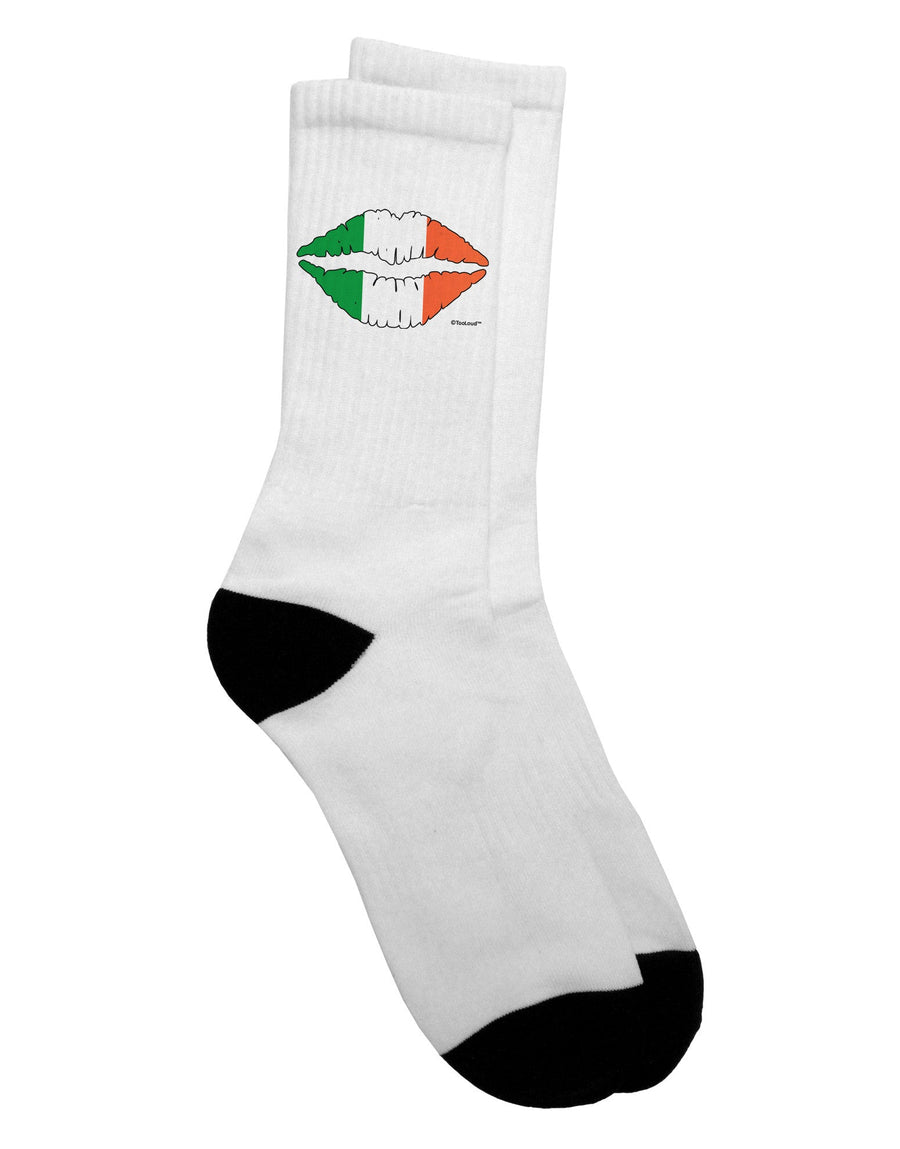 Stylish Irish Flag Kiss Adult Crew Socks - A Must-Have for Fashion Enthusiasts by TooLoud-Socks-TooLoud-White-Ladies-4-6-Davson Sales