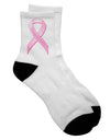 Stylish Pink Breast Cancer Awareness Ribbon - Empowering Everyday Adult Short Socks - - TooLoud-Socks-TooLoud-White-Ladies-4-6-Davson Sales
