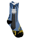 Stylish Police Blue-Gold AOP Adult Crew Socks with All Over Print - TooLoud