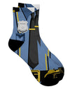 Stylish Police Blue-Gold AOP Adult Short Socks with All Over Print - TooLoud-Socks-TooLoud-White-Ladies-4-6-Davson Sales