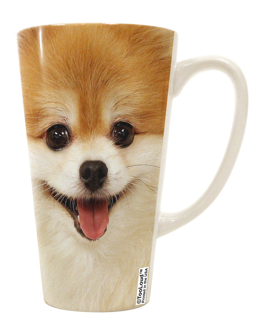 Stylish Pomeranian 16 Ounce Conical Latte Coffee Mug - Perfect for Any Beverage Connoisseur - TooLoud-Conical Latte Mug-TooLoud-White-Davson Sales