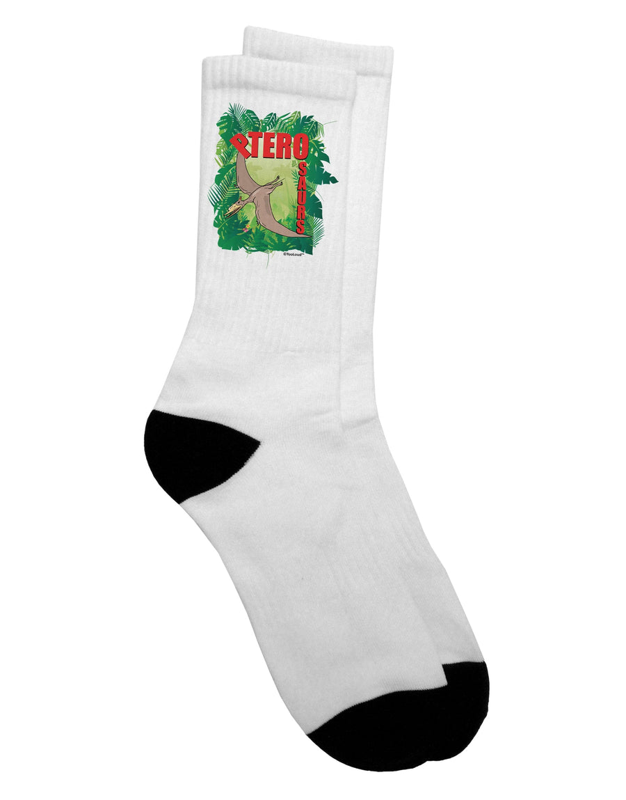 Stylish Pterosaur-themed Adult Crew Socks - Enhance Your Wardrobe with TooLoud-Socks-TooLoud-White-Ladies-4-6-Davson Sales