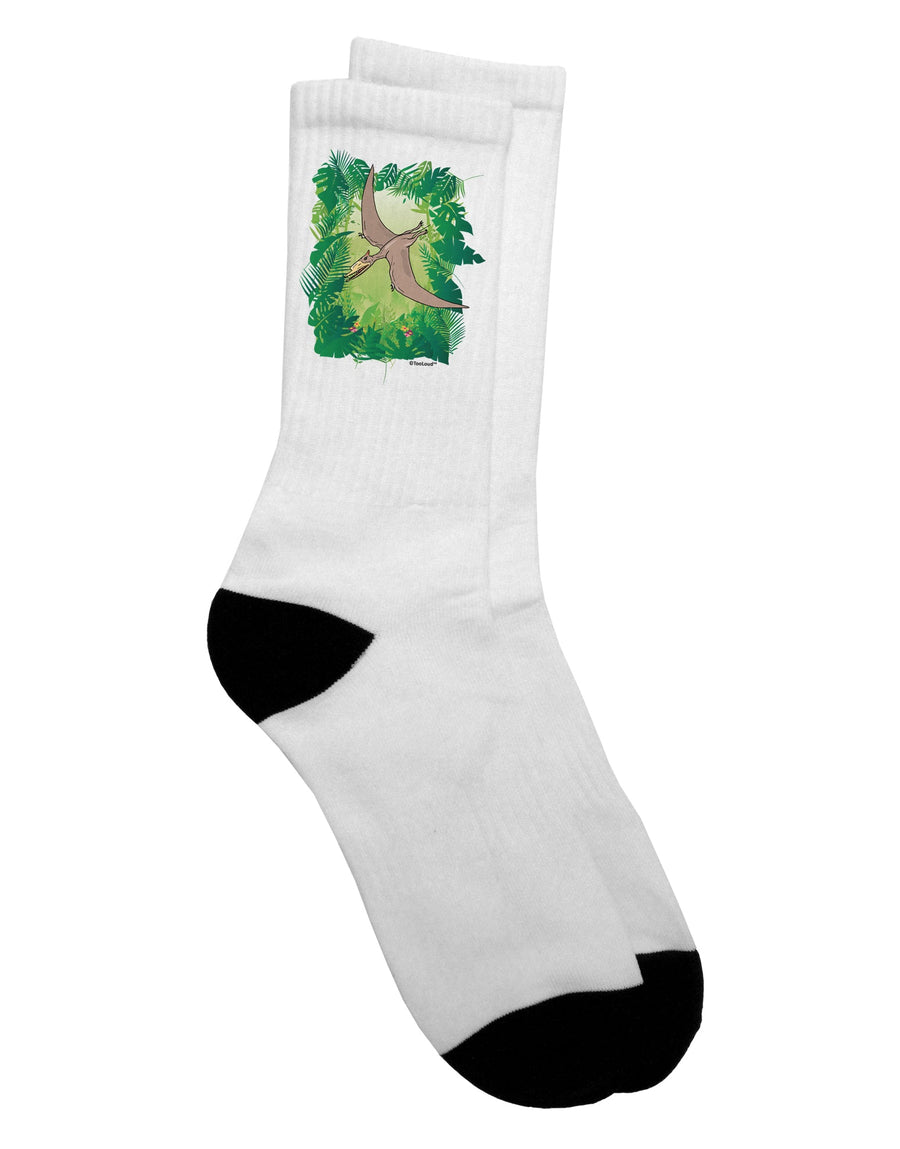 Stylish Pterosaur-themed Adult Crew Socks - Enhance Your Wardrobe with TooLoud-Socks-TooLoud-White-Ladies-4-6-Davson Sales