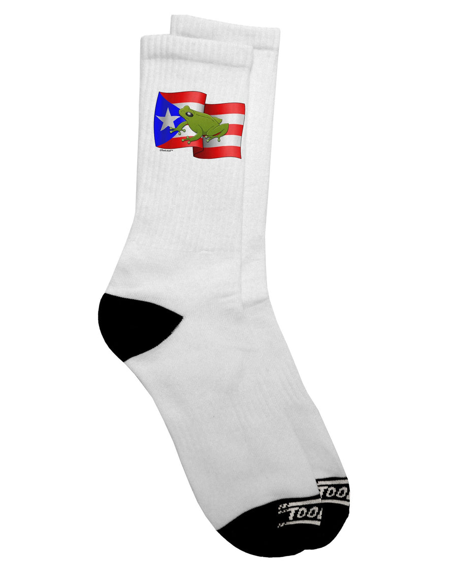 Stylish Puerto Rico Coqui Adult Crew Socks - Enhance Your Wardrobe with a Touch of Puerto Rican Culture - TooLoud-Socks-TooLoud-White-Ladies-4-6-Davson Sales