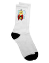 Stylish Queen Bee Adult Crew Socks for Mothers Day - TooLoud-Socks-TooLoud-White-Ladies-4-6-Davson Sales