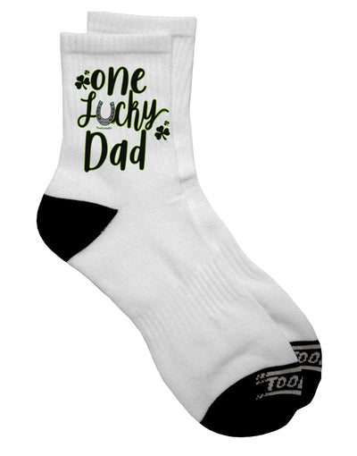 One Lucky Dad Shamrock Adult Short Socks Mens sz. 9-13 Tooloud