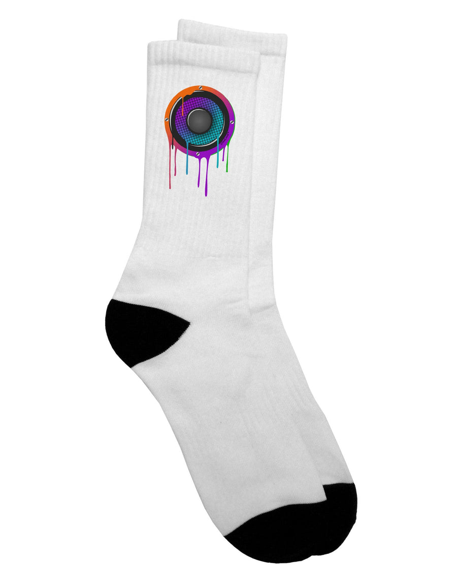 Stylish Speaker Adult Crew Socks with Paint Drips - TooLoud-Socks-TooLoud-White-Ladies-4-6-Davson Sales