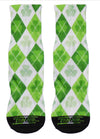 Stylish St Patrick's Day Green Shamrock Argyle Adult Crew Socks - TooLoud