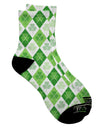 Stylish St Patrick's Day Green Shamrock Argyle Adult Short Socks - TooLoud