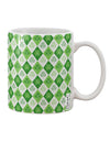 Stylish St Patrick's Day Green Shamrock Argyle Printed 11 oz Coffee Mug - TooLoud-11 OZ Coffee Mug-TooLoud-White-Davson Sales
