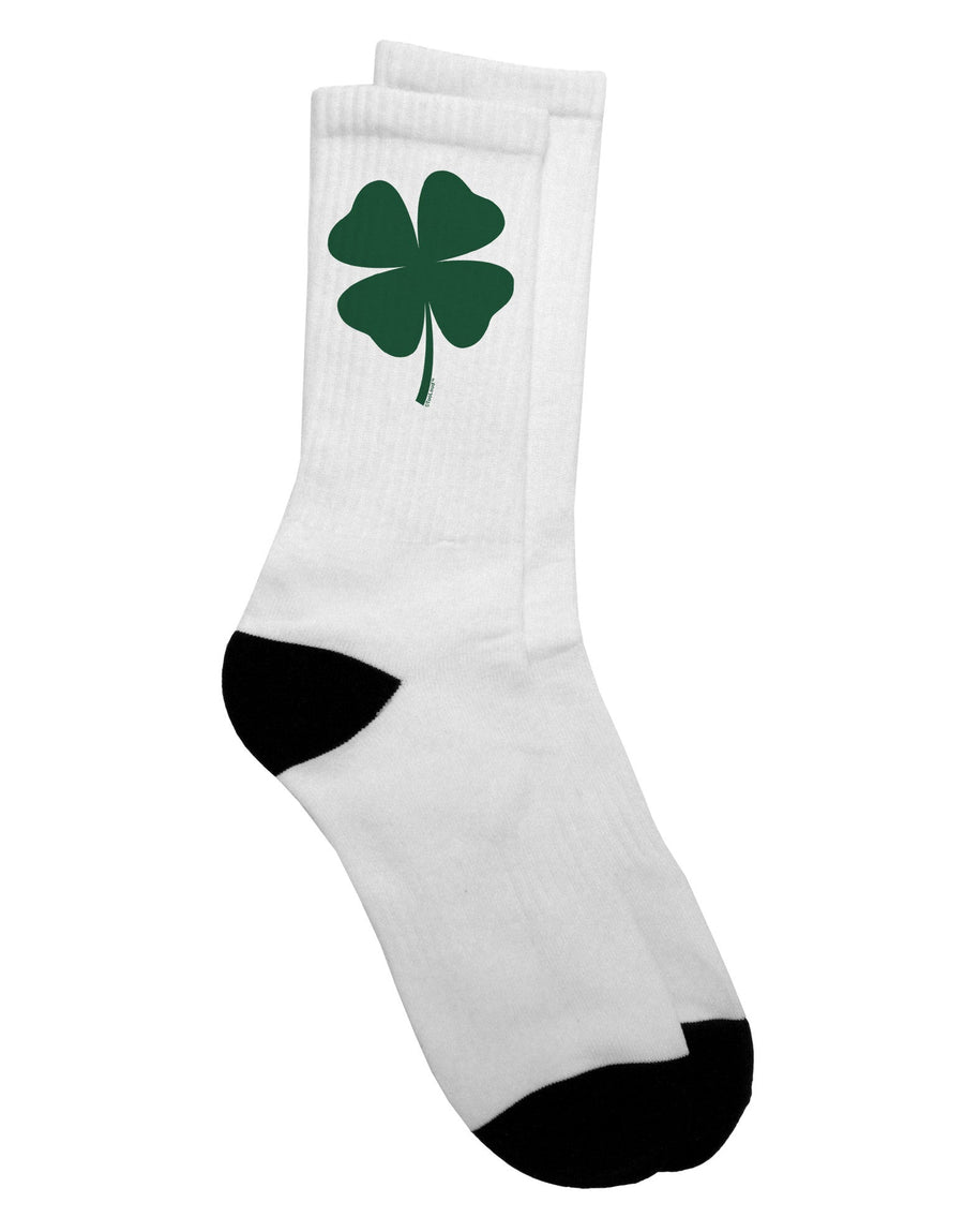 Stylish St. Patrick's Day Adult Crew Socks - Featuring Lucky Four Leaf Clover - TooLoud-Socks-TooLoud-White-Ladies-4-6-Davson Sales