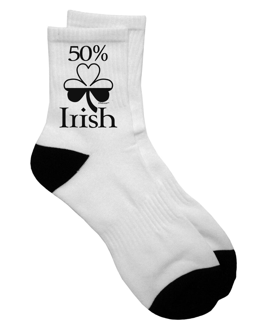 Stylish St. Patrick's Day Adult Short Socks - Celebrate with 50% Irish Charm - by TooLoud-Socks-TooLoud-White-Ladies-4-6-Davson Sales