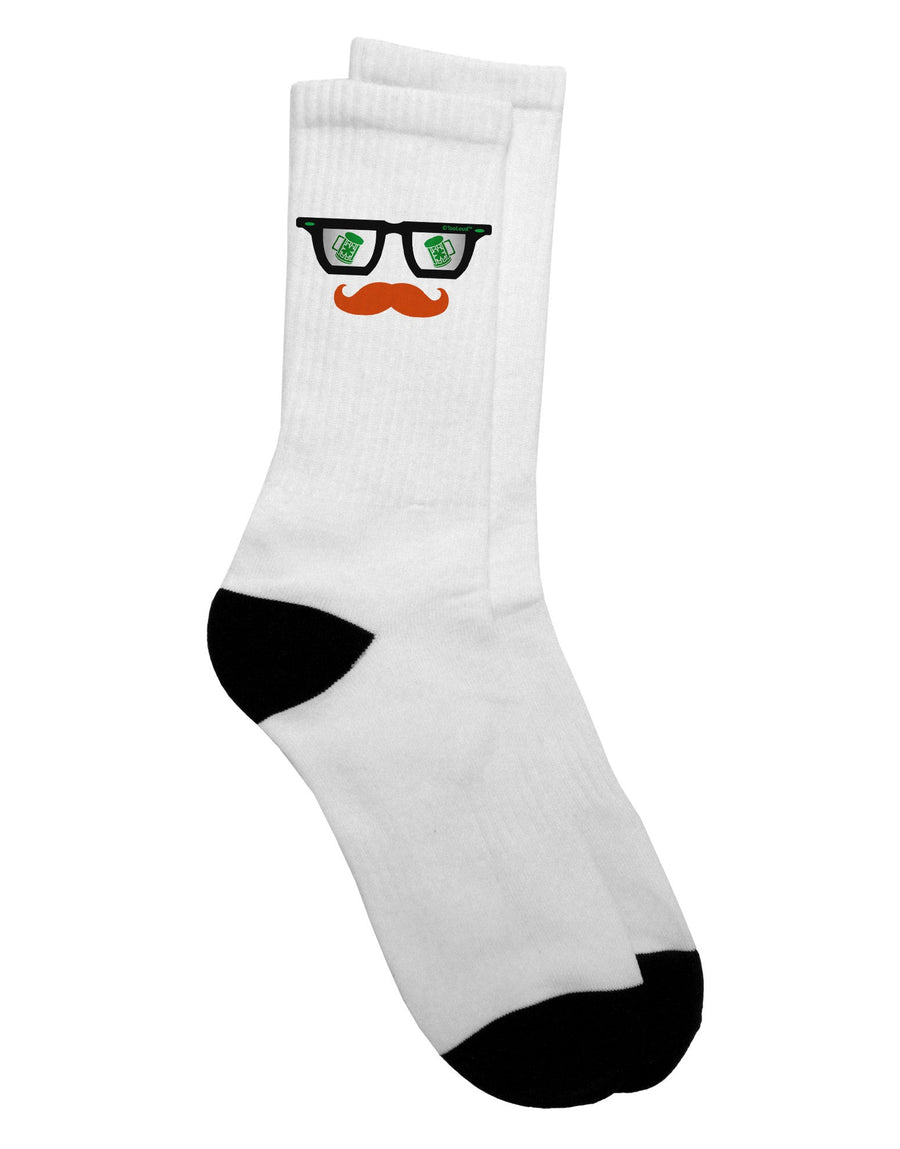 Stylish St. Patrick's Day Beer Glasses Design Adult Crew Socks - Expertly Curated by TooLoud-Socks-TooLoud-White-Ladies-4-6-Davson Sales