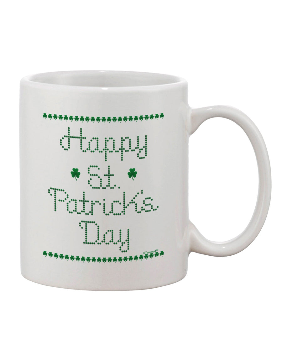 Stylish St. Patrick's Day Clovers Printed 11 oz Coffee Mug - Expertly Crafted Drinkware-11 OZ Coffee Mug-TooLoud-White-Davson Sales