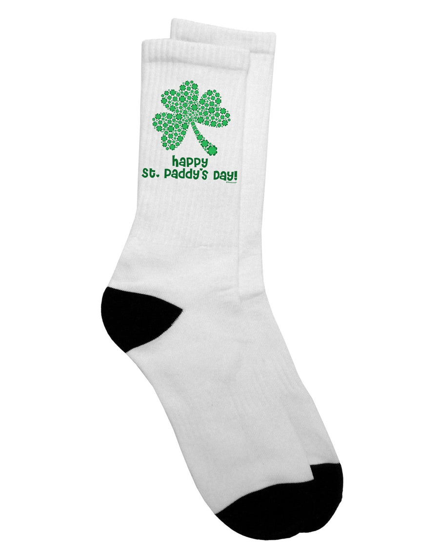 Stylish St. Patrick's Day Shamrock Adult Crew Socks - A Must-Have for Your Collection! - TooLoud-Socks-TooLoud-White-Ladies-4-6-Davson Sales