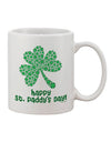 Stylish St. Patrick's Day Shamrock Patterned 11 oz Coffee Mug - Expertly Crafted by TooLoud-11 OZ Coffee Mug-TooLoud-White-Davson Sales