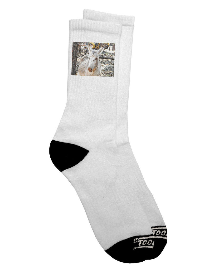 Stylish Troubled Burro Crew Socks for Adults - TooLoud-Socks-TooLoud-White-Ladies-4-6-Davson Sales