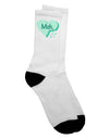 Stylish Valentine's Day Adult Crew Socks in Meh Candy Heart Green - by TooLoud-Socks-TooLoud-White-Ladies-4-6-Davson Sales