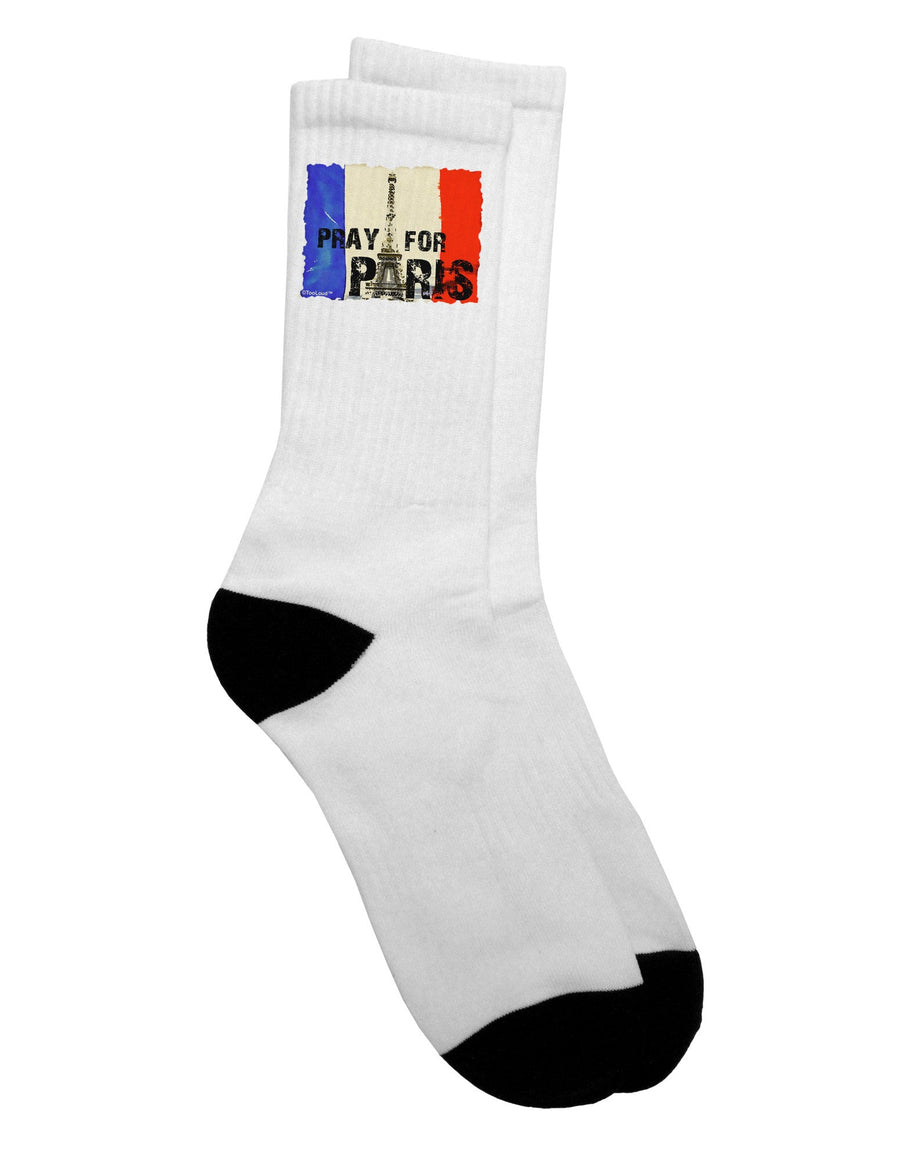 Stylish Watercolor Adult Crew Socks - A Fashionable Tribute to Paris - TooLoud-Socks-TooLoud-White-Ladies-4-6-Davson Sales