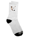 Stylish White Wolf Head Cutout Adult Crew Socks - Perfect for Fashion-forward Individuals - TooLoud-Socks-TooLoud-White-Ladies-4-6-Davson Sales