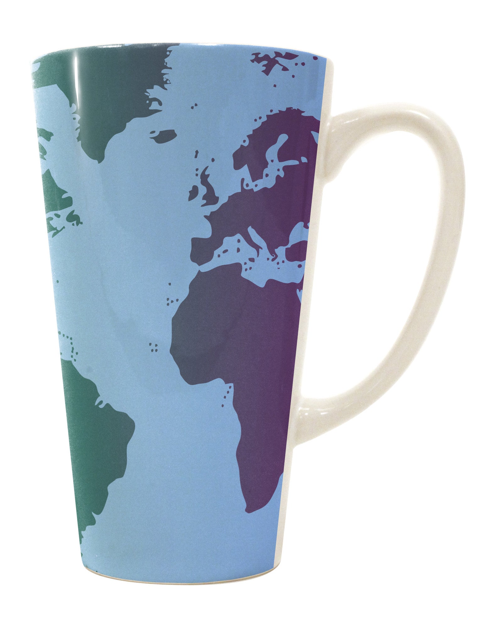 Stylish World Map Patterned 16 Ounce Conical Latte Coffee Mug - TooLoud-Conical Latte Mug-TooLoud-White-Davson Sales
