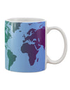 Stylishly Crafted World Map Design Adorning 11 oz Coffee Mug - TooLoud-11 OZ Coffee Mug-TooLoud-White-Davson Sales