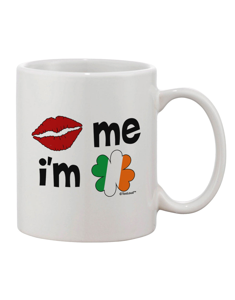 Stylishly Embrace the Irish Spirit with the Kiss and Irish Flag Shamrock - Kiss Me I'm Irish Printed 11 oz Coffee Mug by TooLoud-11 OZ Coffee Mug-TooLoud-White-Davson Sales