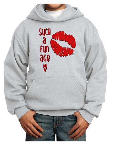 Such a Fun Age Kiss Lips Youth Hoodie Pullover Sweatshirt-Youth Hoodie-TooLoud-Ash-XS-Davson Sales