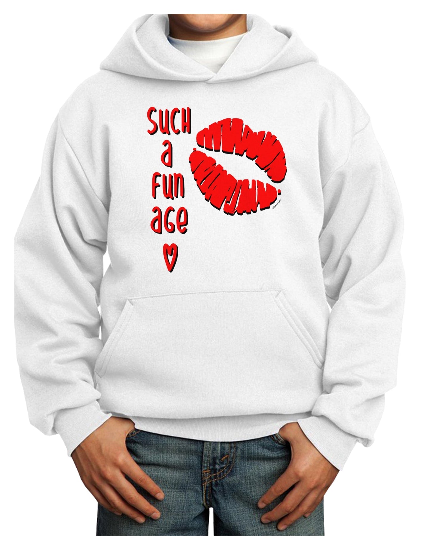 Such a Fun Age Kiss Lips Youth Hoodie Pullover Sweatshirt-Youth Hoodie-TooLoud-White-XS-Davson Sales