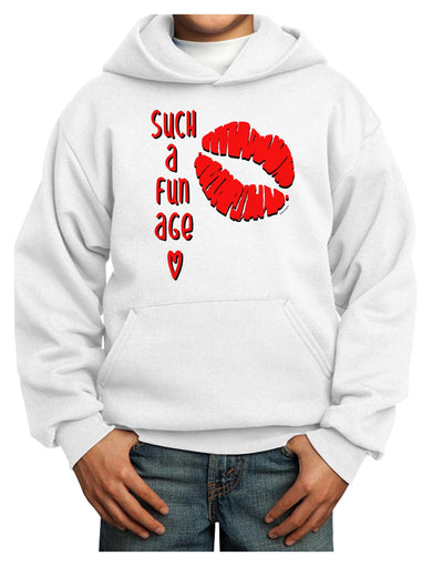 Such a Fun Age Kiss Lips Youth Hoodie Pullover Sweatshirt-Youth Hoodie-TooLoud-White-XS-Davson Sales