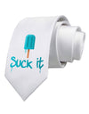 Suck It Popsicle Printed White Necktie