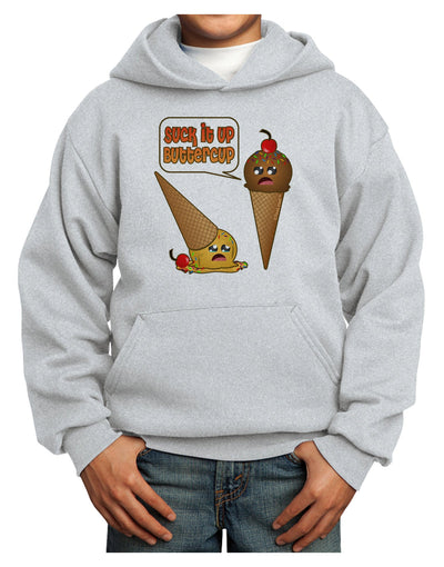 Suck It Up Buttercup Icecream Youth Hoodie Pullover Sweatshirt-Youth Hoodie-TooLoud-Ash-XS-Davson Sales