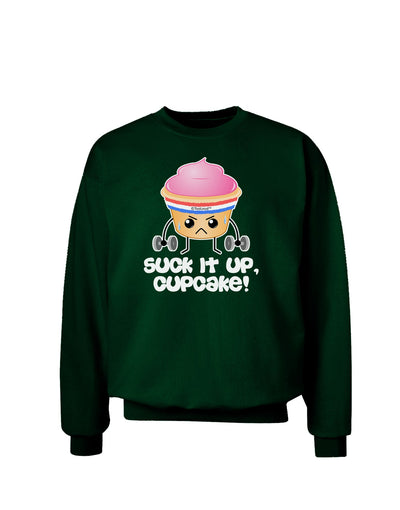 Suck It Up Cupcake Design Adult Dark Sweatshirt by TooLoud-Sweatshirts-TooLoud-Deep-Forest-Green-Small-Davson Sales