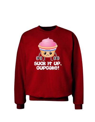 Suck It Up Cupcake Design Adult Dark Sweatshirt by TooLoud-Sweatshirts-TooLoud-Deep-Red-Small-Davson Sales