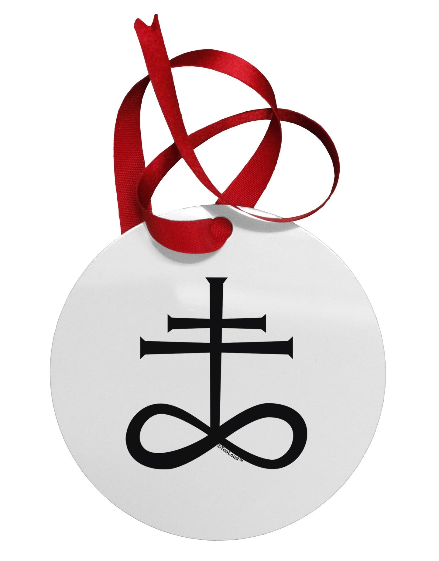 Sulphur Cross Circular Metal Ornament-Ornament-TooLoud-White-Davson Sales