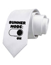 Summer Mode On Printed White Necktie by TooLoud