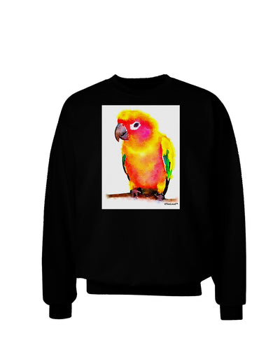 Sun Conure Parrot Watercolor Adult Dark Sweatshirt-Sweatshirts-TooLoud-Black-Small-Davson Sales