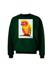 Sun Conure Parrot Watercolor Adult Dark Sweatshirt-Sweatshirts-TooLoud-Deep-Forest-Green-Small-Davson Sales